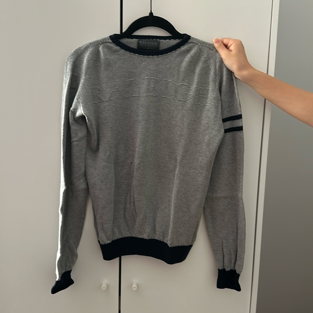 Raleigh Denim Workshop Gray Sweater with Navy Size XS